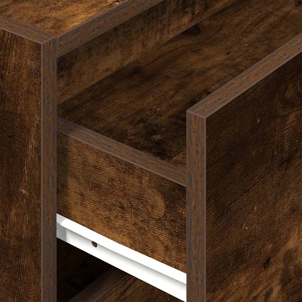 vidaXL Ντουλάπι με 2 συρτάρια Καπνιστή Δρυς 60x31x40εκ. από Επεξ. Ξύλο