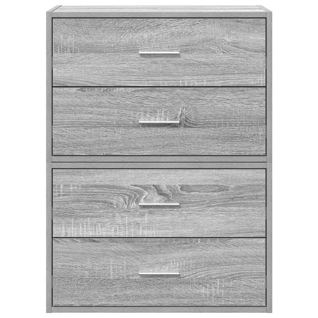 vidaXL Ντουλάπια με 2 συρτάρια 2 τεμ. Γκρι Sonoma 60x31x40 εκ.