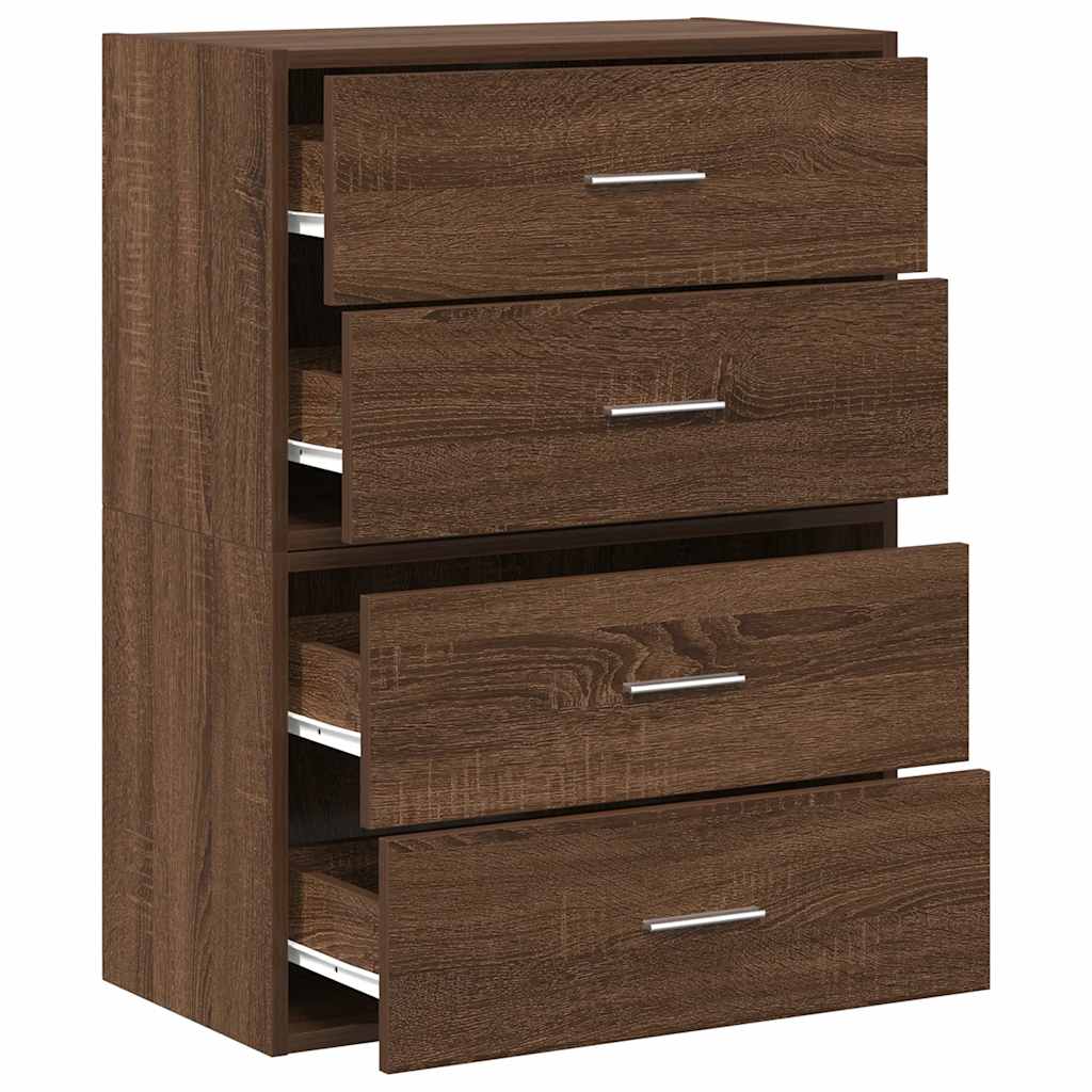 vidaXL Ντουλάπια με 2 συρτάρια 2 τεμ. Καφέ Δρυς 60x31x40 εκ.