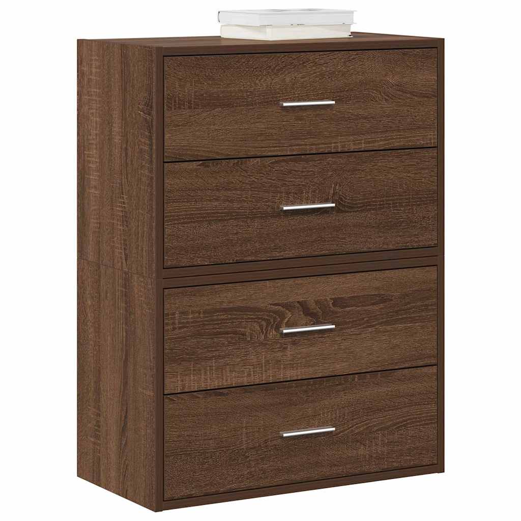 vidaXL Ντουλάπια με 2 συρτάρια 2 τεμ. Καφέ Δρυς 60x31x40 εκ.