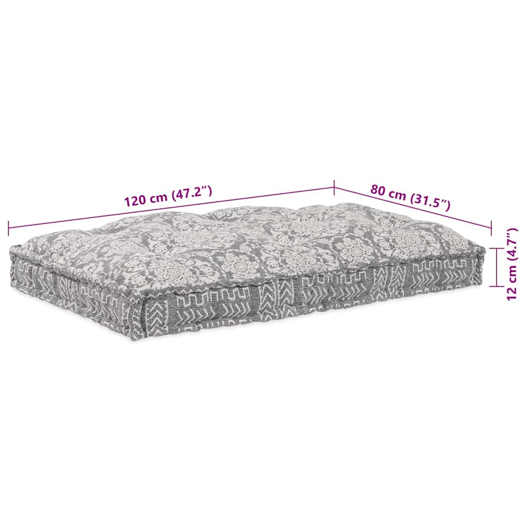 vidaXL Μαξιλάρι για καναπέ παλέτας Ανοιχτό γκρι ύφασμα