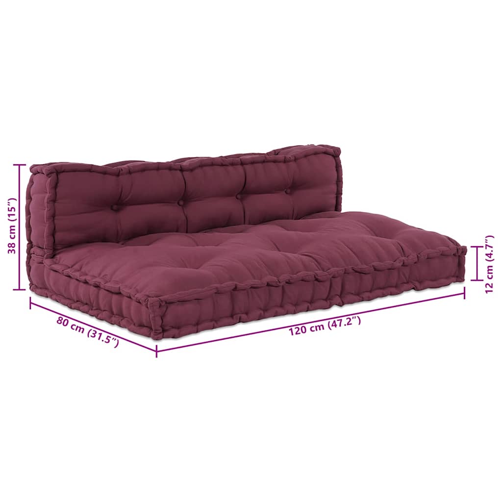 vidaXL Μαξιλάρι για καναπέ παλέτας 2 pcs Ύφασμα Καφετί