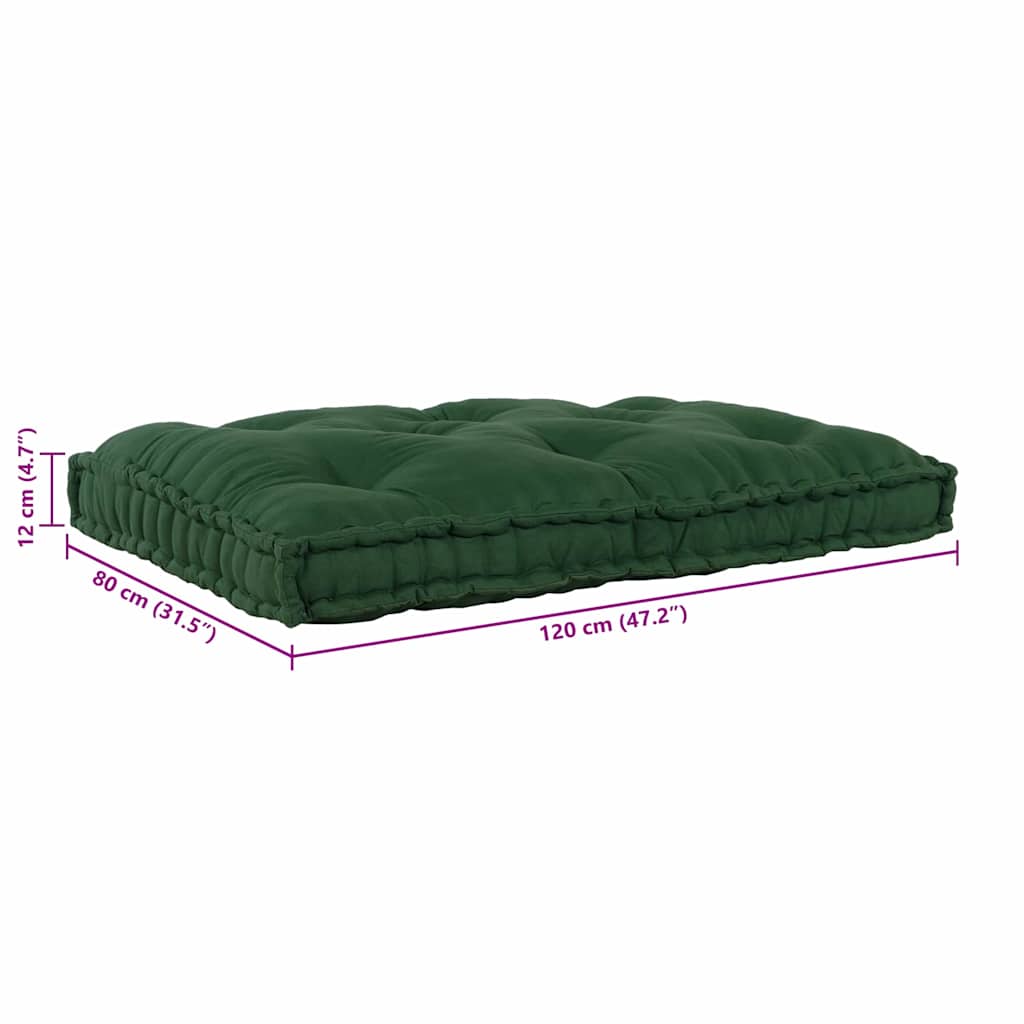 vidaXL Μαξιλάρι για καναπέ παλέτας Πράσινο 120 x 80 x 12 cm Ύφασμα