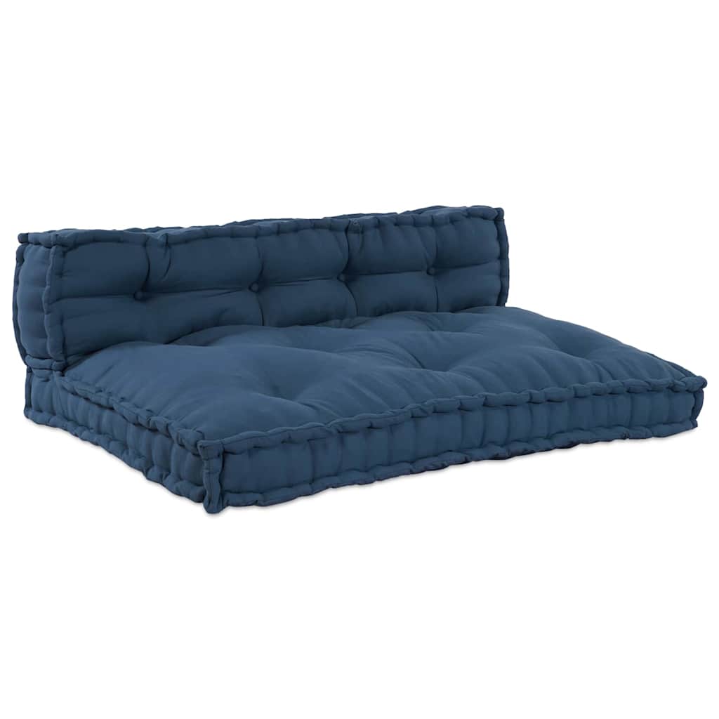 vidaXL Μαξιλάρι για καναπέ παλέτας 2 pcs Ινδικο ύφασμα