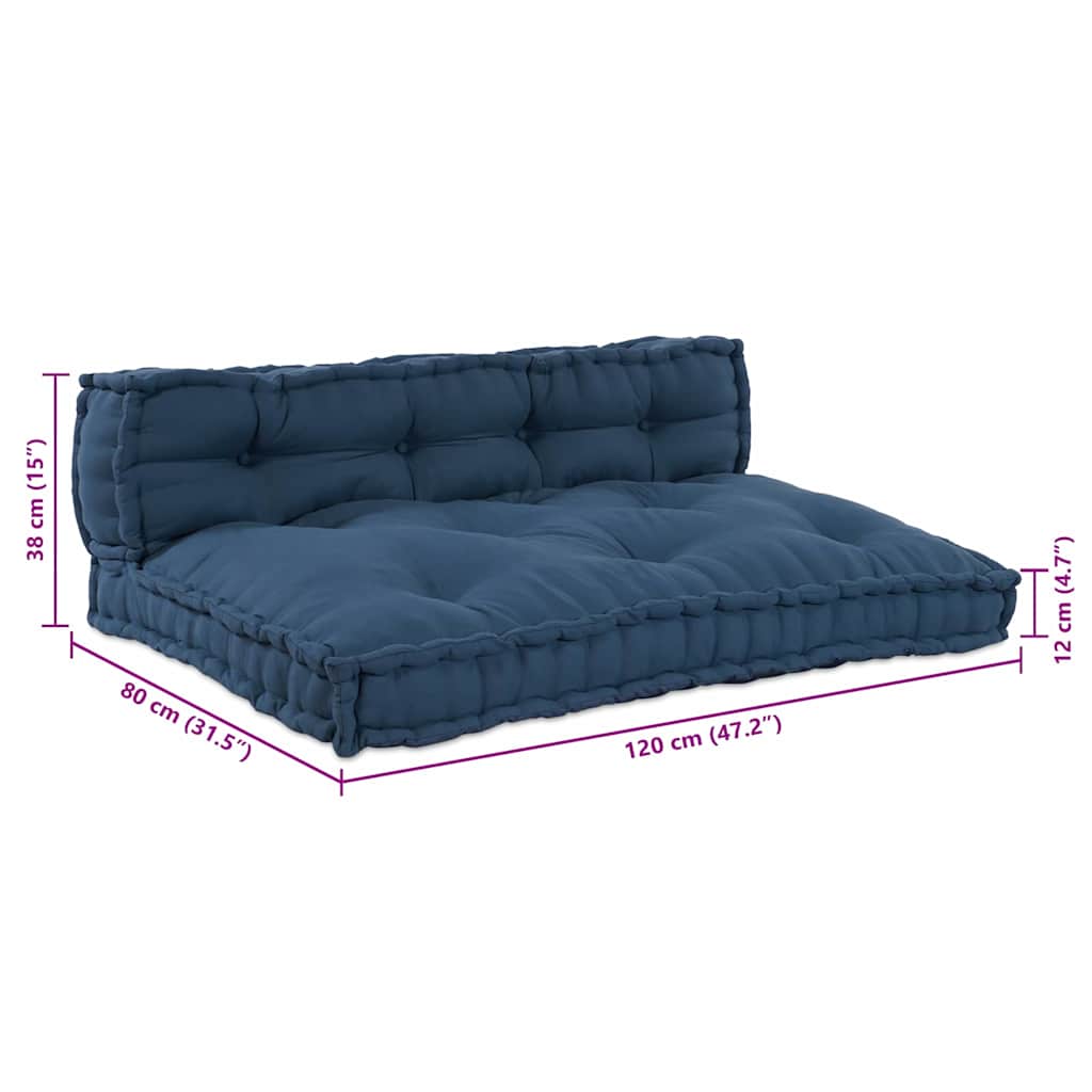 vidaXL Μαξιλάρι για καναπέ παλέτας 2 pcs Ύφασμα Ινδικο