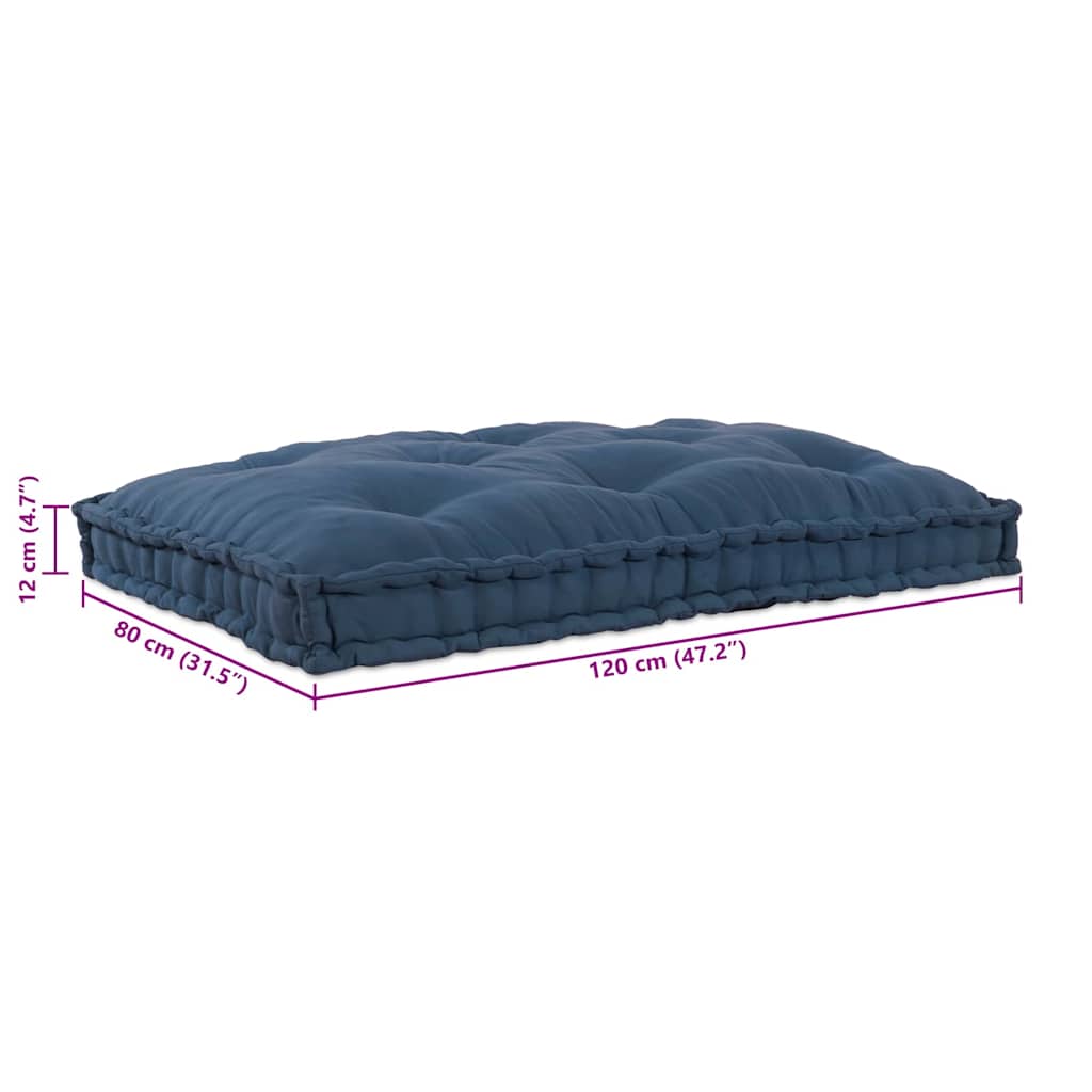 vidaXL Μαξιλάρι για καναπέ παλέτας Ινδικο 120 x 80 x 12 cm Ύφασμα