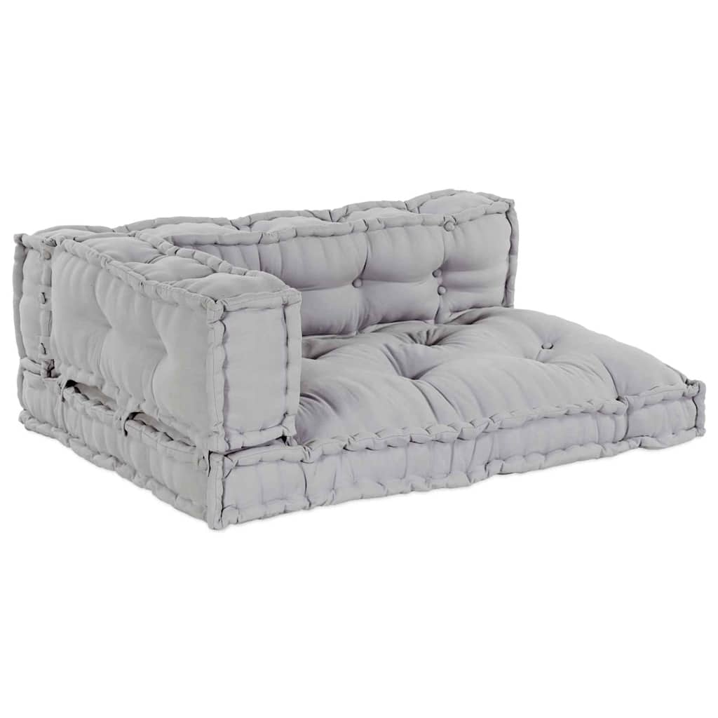 vidaXL Μαξιλάρι για καναπέ παλέτας 3 pcs Γκρι ύφασμα