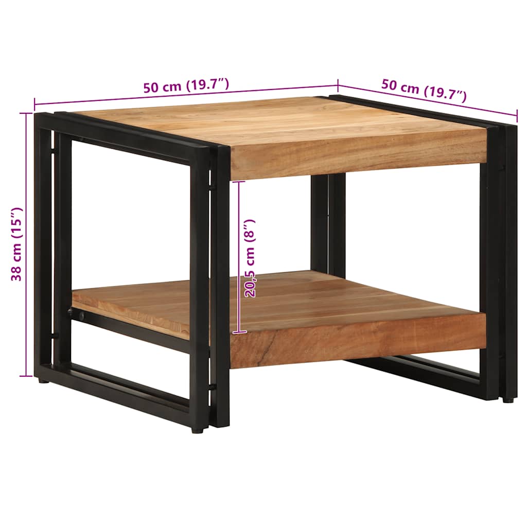 vidaXL Τραπεζάκι σαλονιού 50x50x38 cm μασίφ ξύλο ακακίας