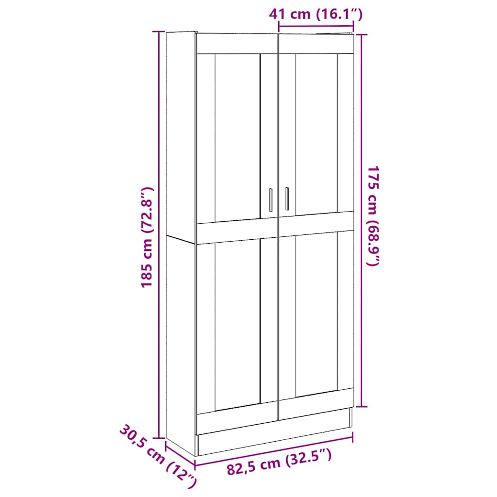 vidaXL Ντουλάπι Τεχνίτης Δρυς 82,5x30,5x185 εκ. από Επεξεργασμένο Ξύλο