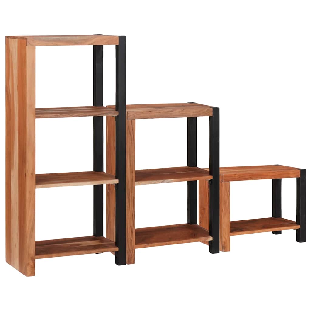 vidaXL Ράφι Βιβλίων 3 pcs Καφέ 50 x 30 x 110 εκ Μασίφ ξύλο ακακίας