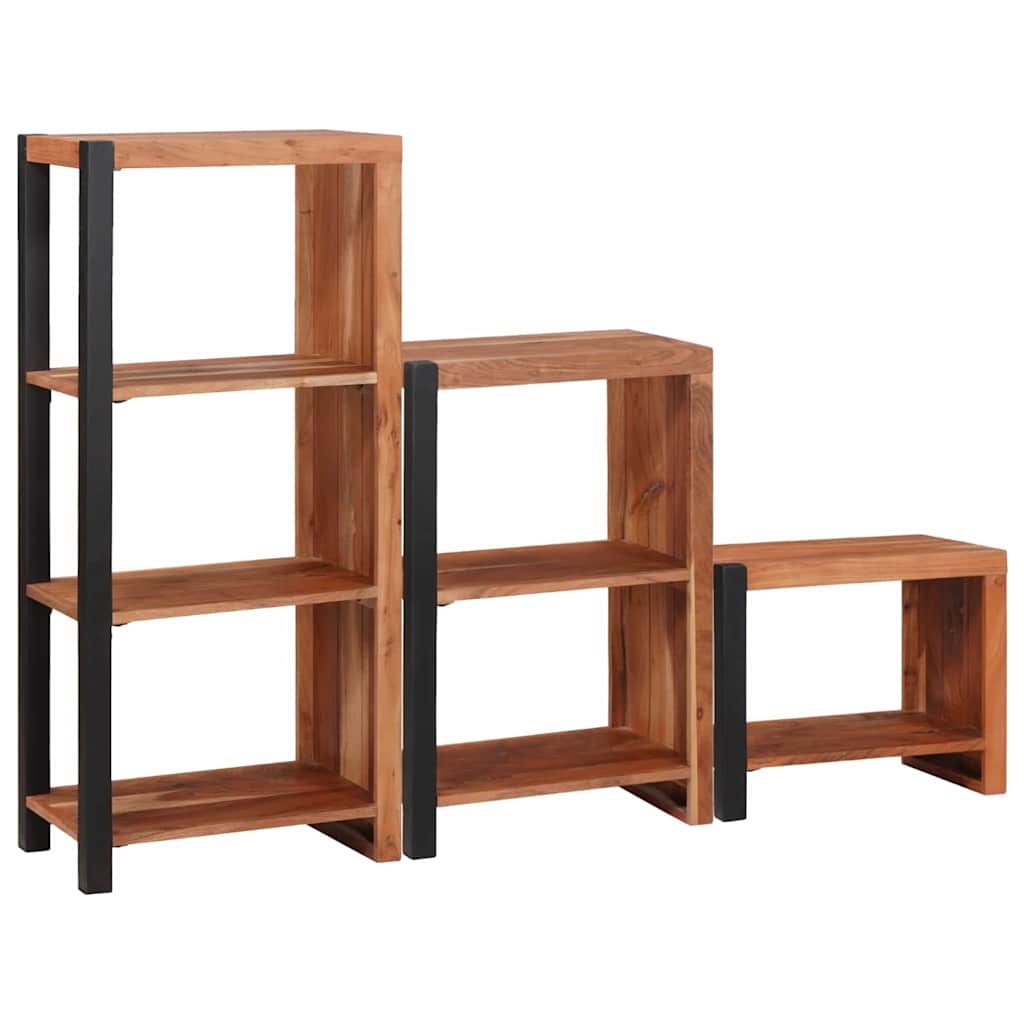 vidaXL Ράφι Βιβλίων 3 pcs Καφέ 50 x 30 x 110 εκ Μασίφ ξύλο ακακίας