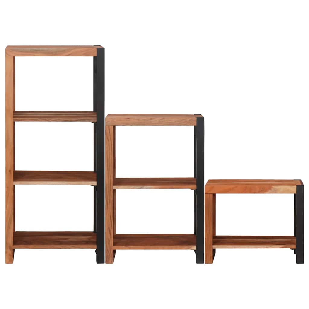 vidaXL Ράφι Βιβλίων 3 pcs Καφέ 50 x 30 x 110 εκ Μασίφ ξύλο ακακίας