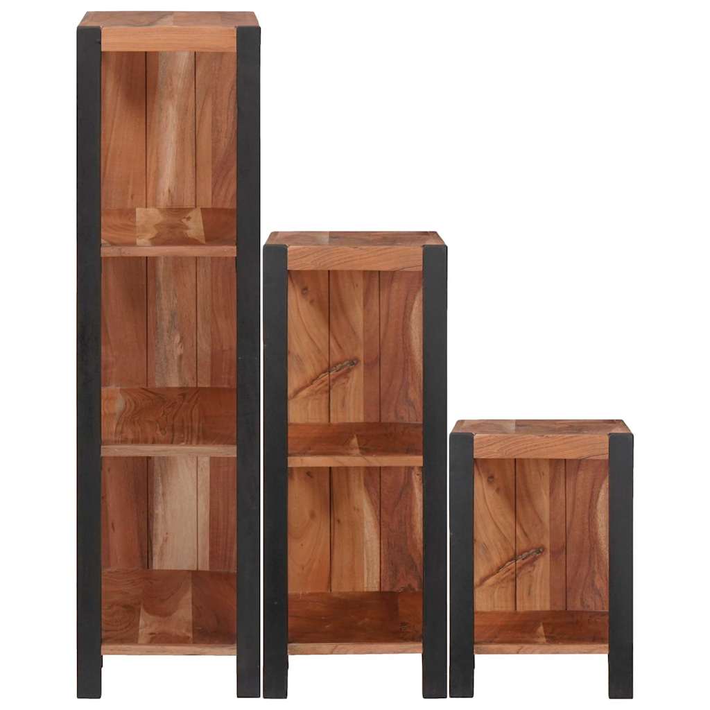 vidaXL Ράφι Βιβλίων 3 pcs Καφέ 50 x 30 x 110 εκ Μασίφ ξύλο ακακίας