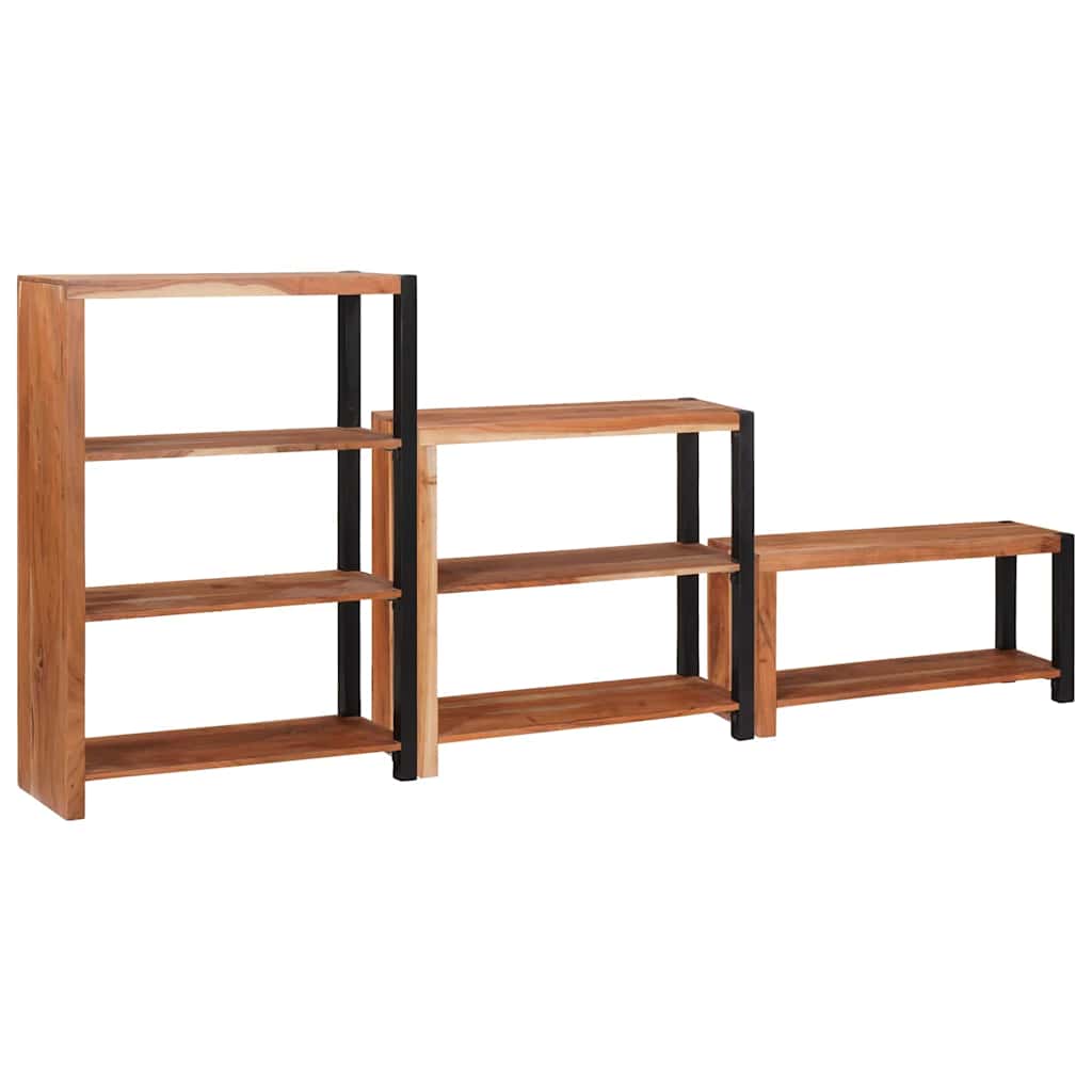 vidaXL Ράφι Βιβλίων 3 pcs Καφέ 80 x 30 x 110 εκ Μασίφ ξύλο ακακίας