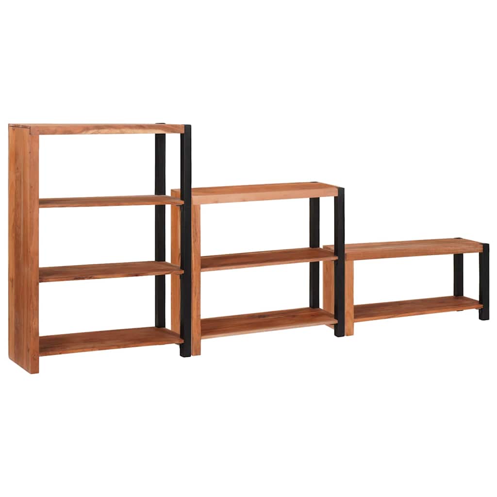 vidaXL Ράφι Βιβλίων 3 pcs Καφέ 80 x 30 x 110 εκ Μασίφ ξύλο ακακίας