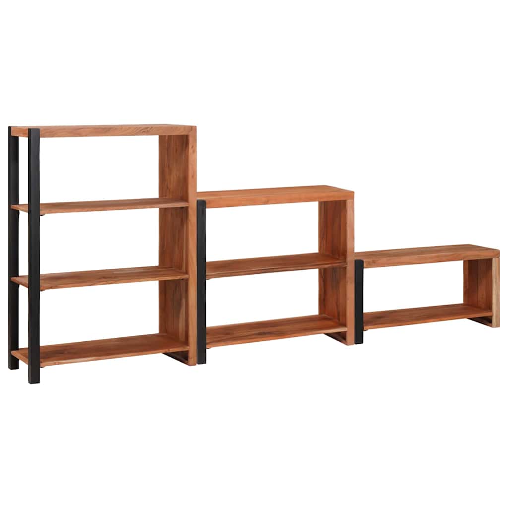 vidaXL Ράφι Βιβλίων 3 pcs Καφέ 80 x 30 x 110 εκ Μασίφ ξύλο ακακίας