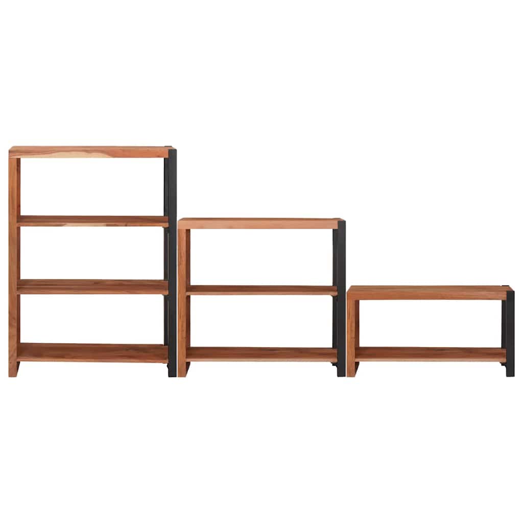 vidaXL Ράφι Βιβλίων 3 pcs Καφέ 80 x 30 x 110 εκ Μασίφ ξύλο ακακίας