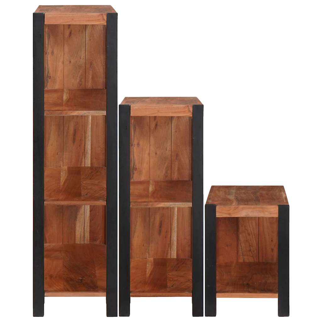 vidaXL Ράφι Βιβλίων 3 pcs Καφέ 80 x 30 x 110 εκ Μασίφ ξύλο ακακίας