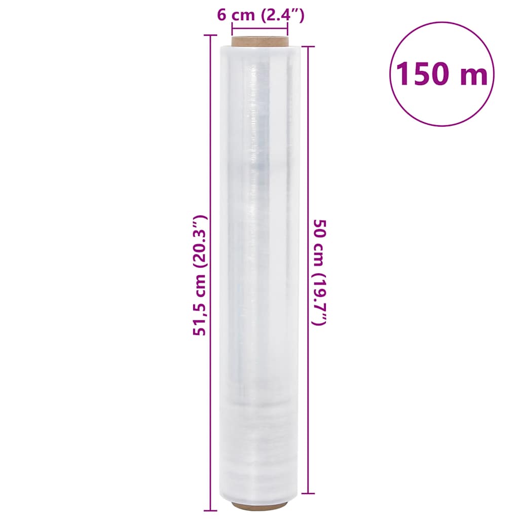 vidaXL Stretch Film 2 τεμάχια Διαφανές 23 μm 50 cm x 150 m