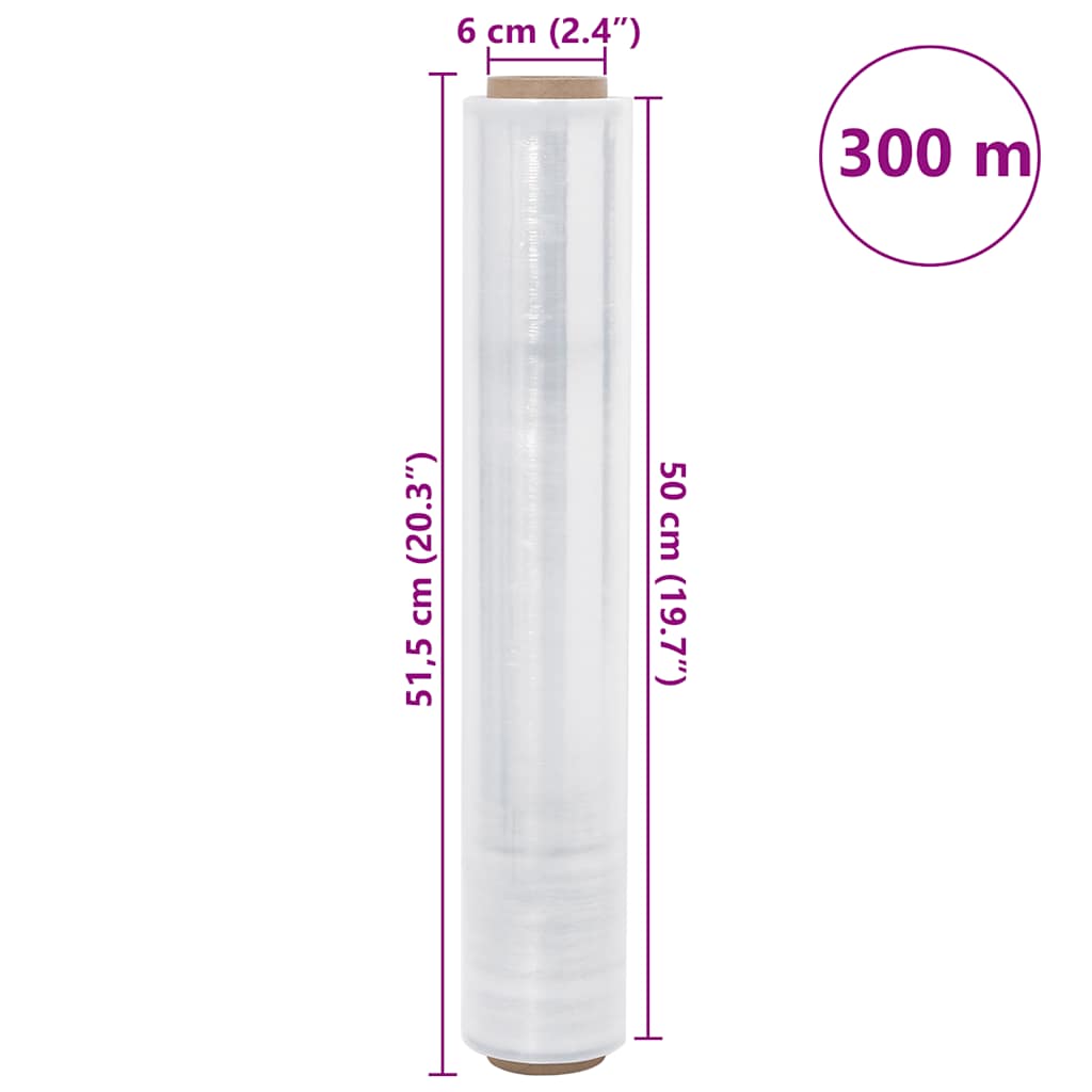 vidaXL Stretch Film 6 τεμάχια Διαφανές 17 μm 50 cm x 300 m