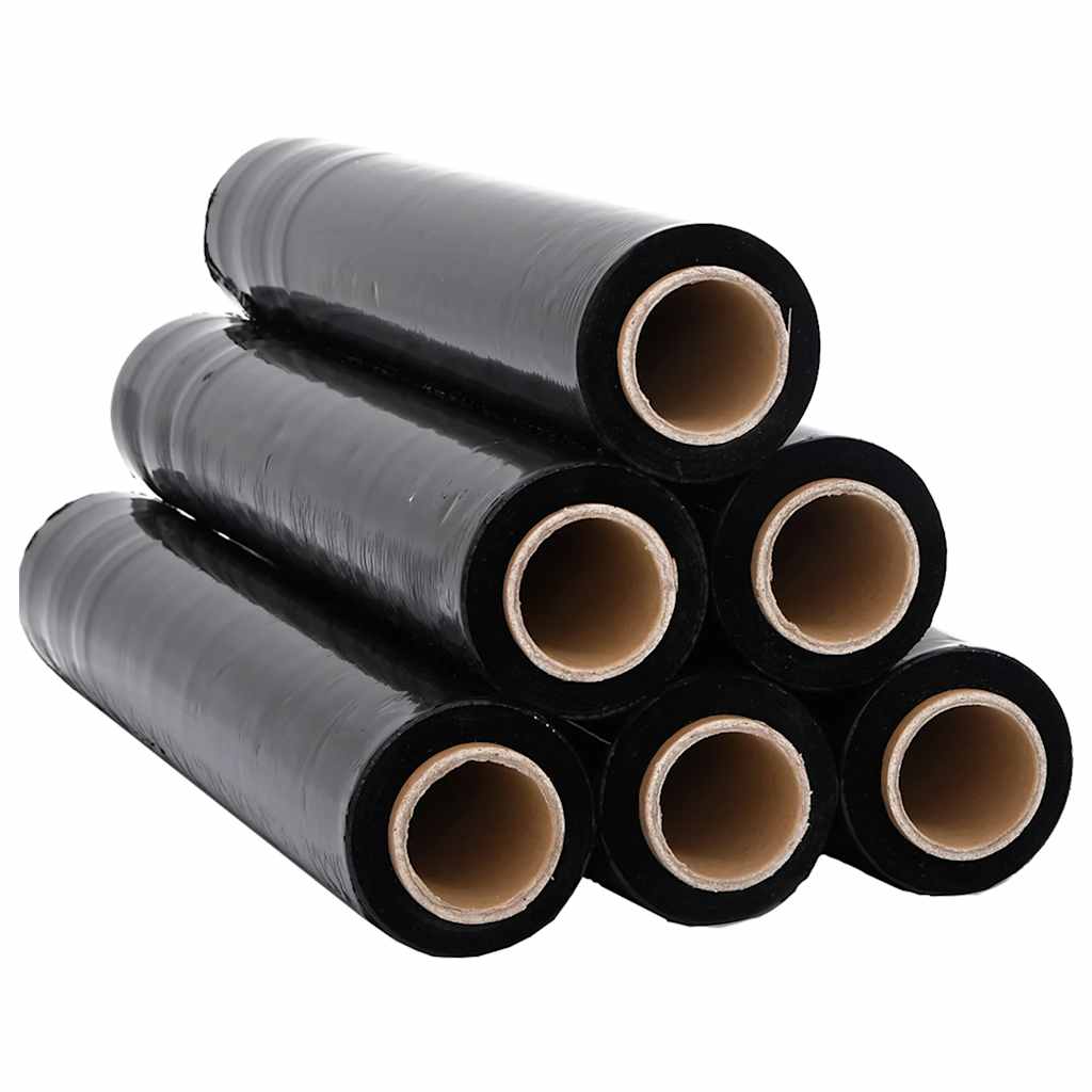 vidaXL Stretch Film 6 τεμάχια Μαύρο 23 μm 50 cm x 150 m