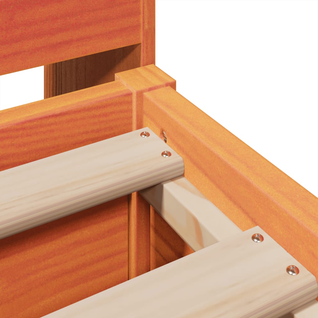 vidaXL Σκελετός Κρεβ. Χωρίς Στρώμα Καφέ Κεριού 180x200 εκ Μασίφ Πεύκο