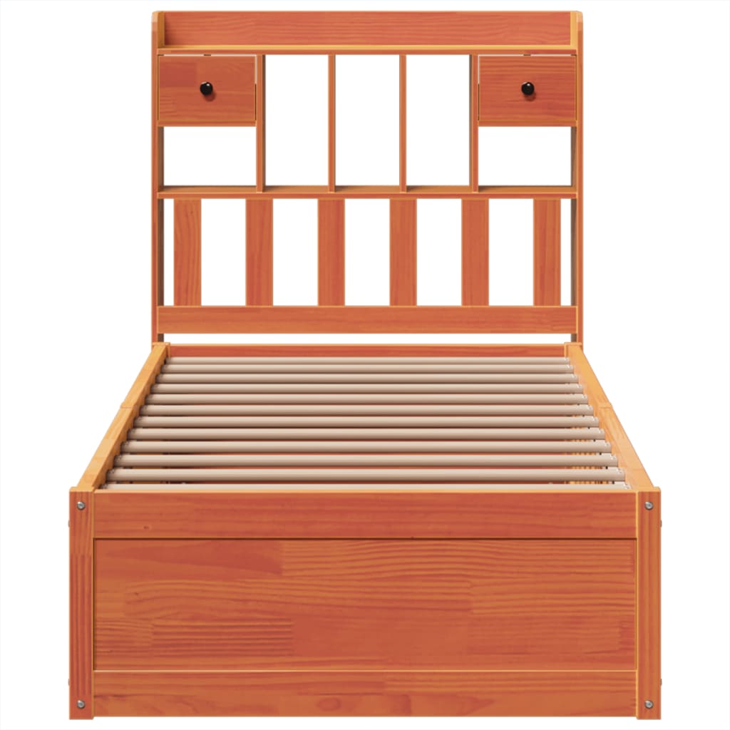 vidaXL Σκελετός Κρεβ. Χωρίς Στρώμα Καφέ Κεριού 100x200 εκ Μασίφ Πεύκο