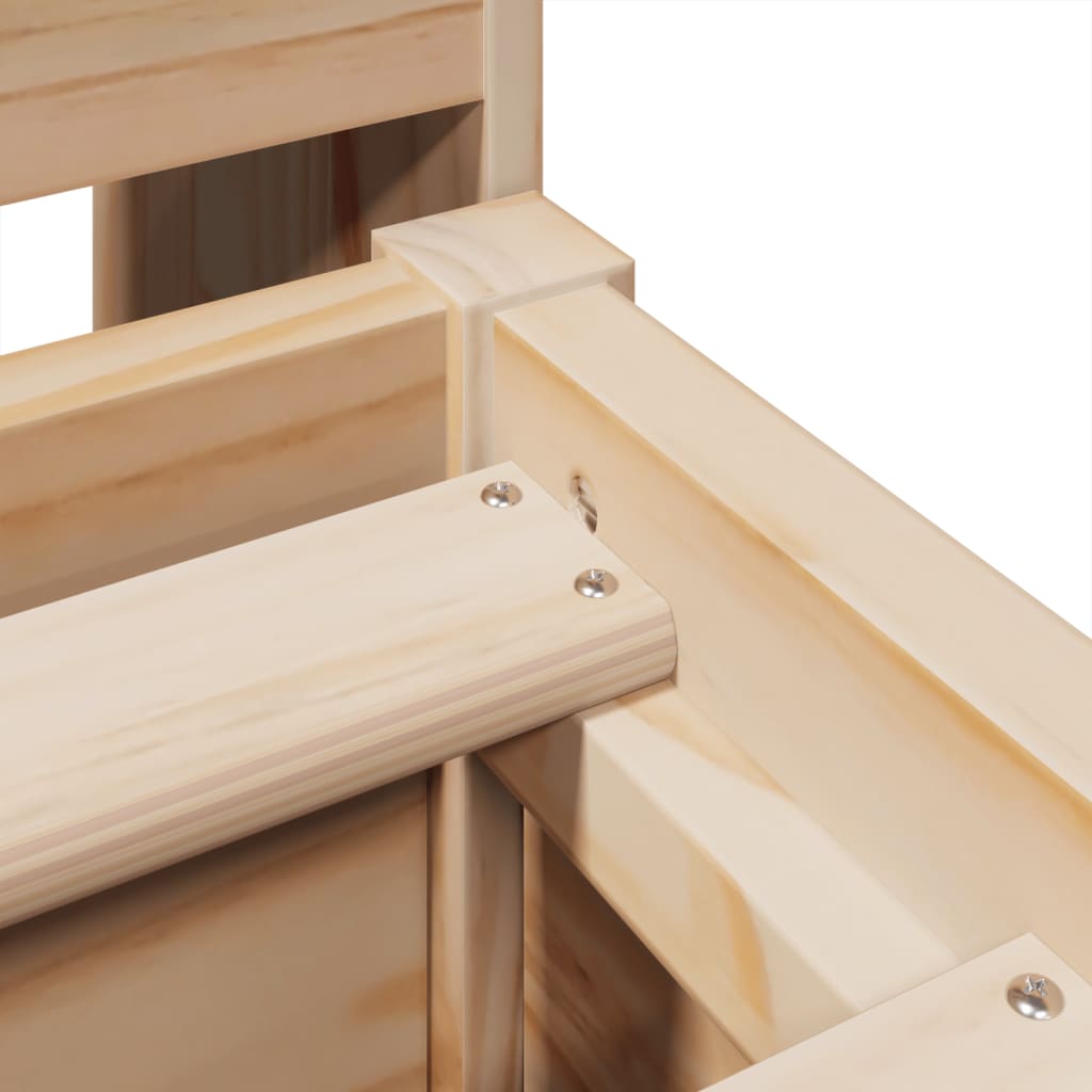 vidaXL Σκελετός Κρεβατιού Χωρίς Στρώμα 135x190 εκ Μασίφ Ξύλο Πεύκου