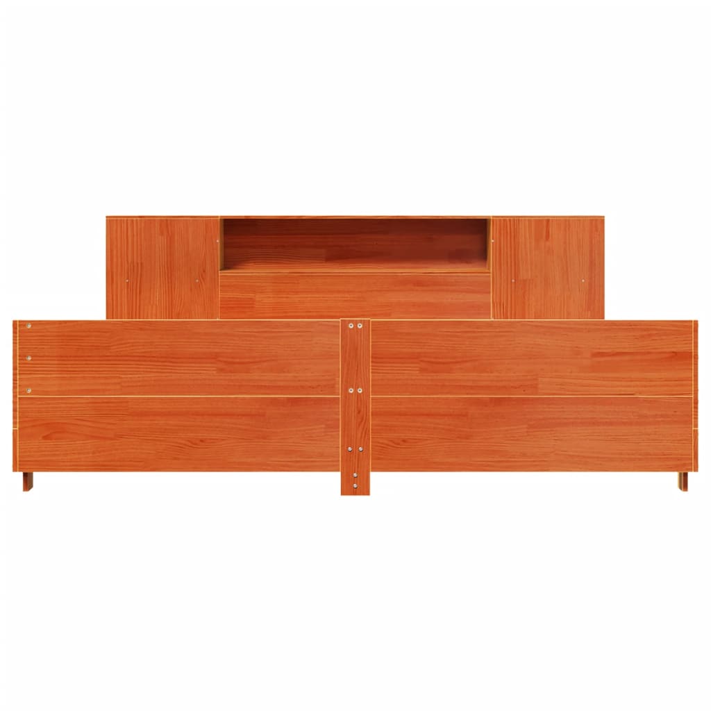 vidaXL Σκελετός Κρεβ. Χωρίς Στρώμα Καφέ Κεριού 200x200 εκ Μασίφ Πεύκο