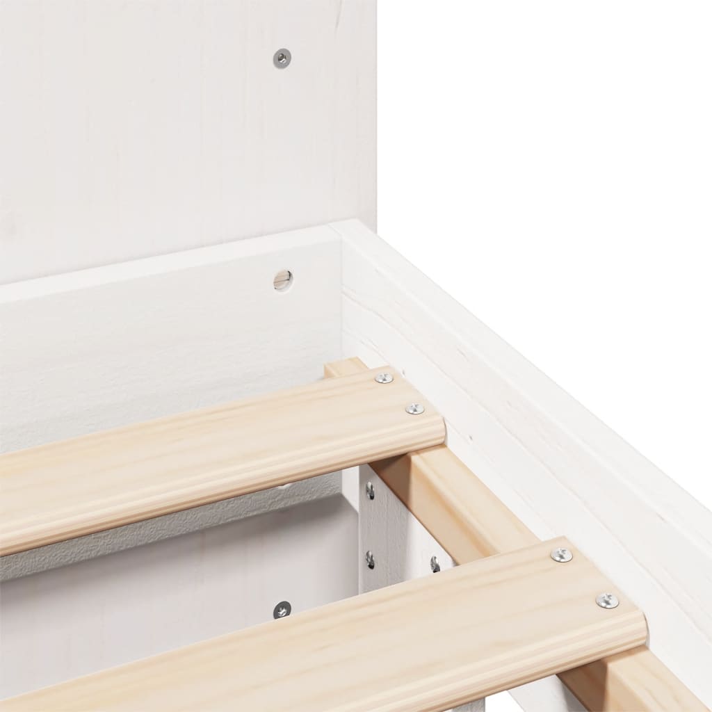 vidaXL Σκελετός Κρεβ. Χωρίς Στρώμα Λευκό 120x190 εκ Μασίφ Πεύκο