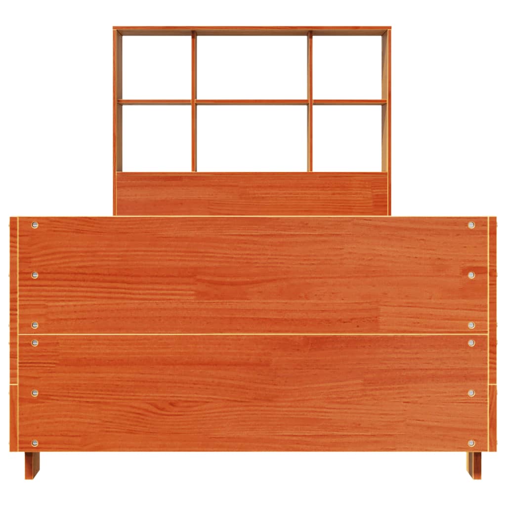 vidaXL Σκελετός Κρεβ. Χωρίς Στρώμα Καφέ Κεριού 100x200 εκ Μασίφ Πεύκο