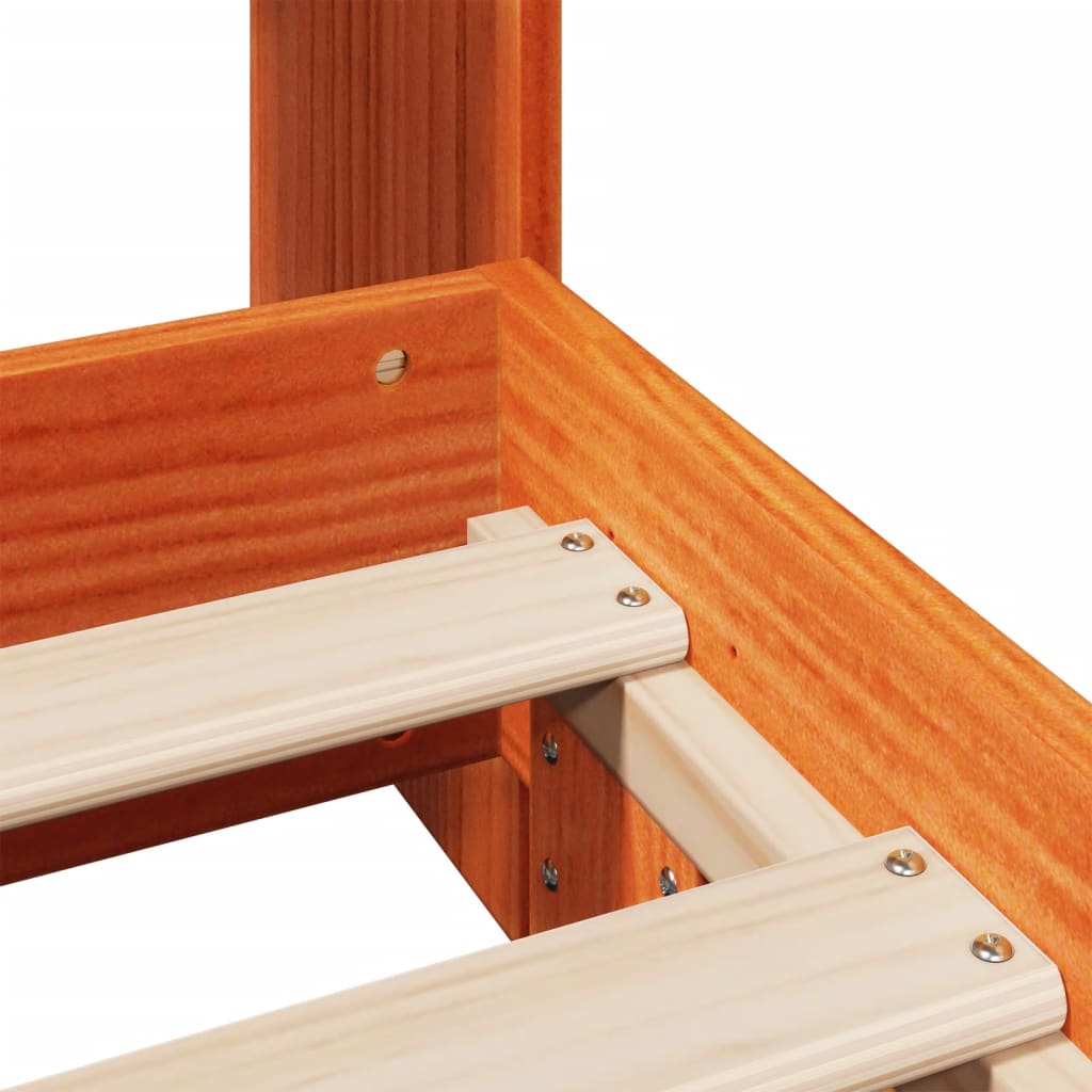 vidaXL Σκελετός Κρεβ. Χωρίς Στρώμα Καφέ Κεριού 90x200 εκ Μασίφ Πεύκο