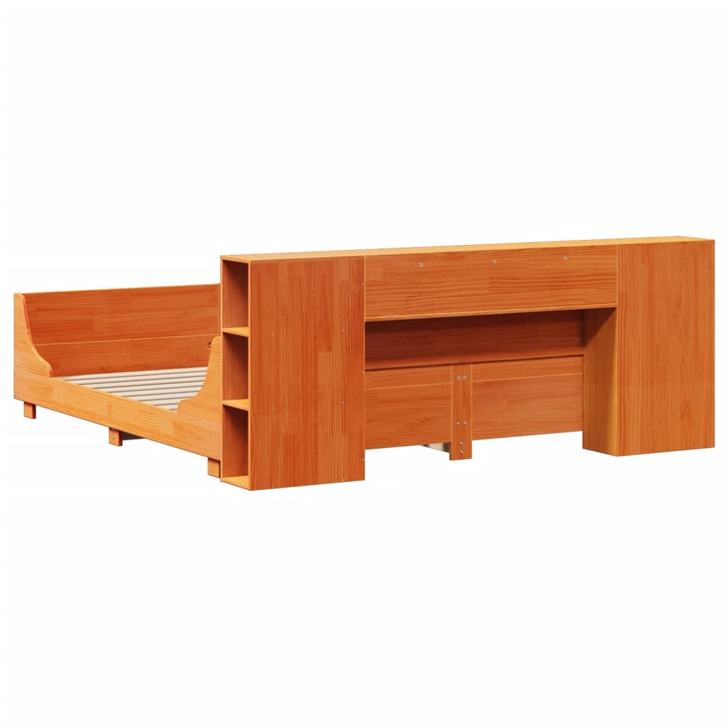 vidaXL Σκελετός Κρεβ. Χωρίς Στρώμα Καφέ Κεριού 200x200 εκ Μασίφ Πεύκο