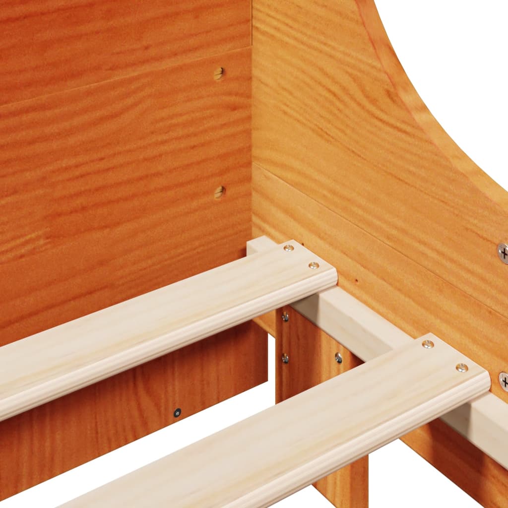 vidaXL Σκελετός Κρεβ. Χωρίς Στρώμα Καφέ Κεριού 200x200 εκ Μασίφ Πεύκο