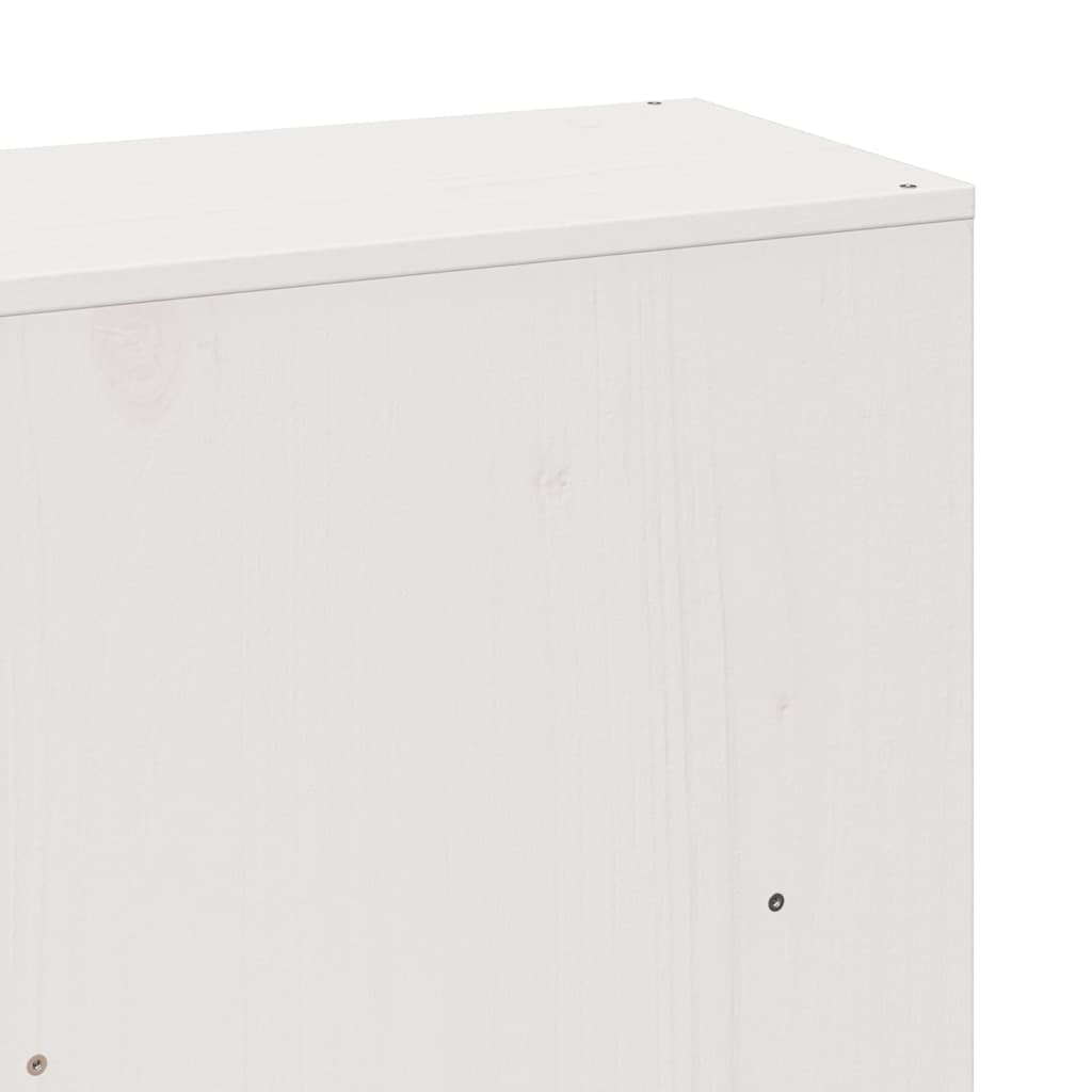 vidaXL Κρεβάτι Βιβλιοθήκη Χωρίς Στρώμα Λευκό 180x200 εκ Μασίφ Ξύλο