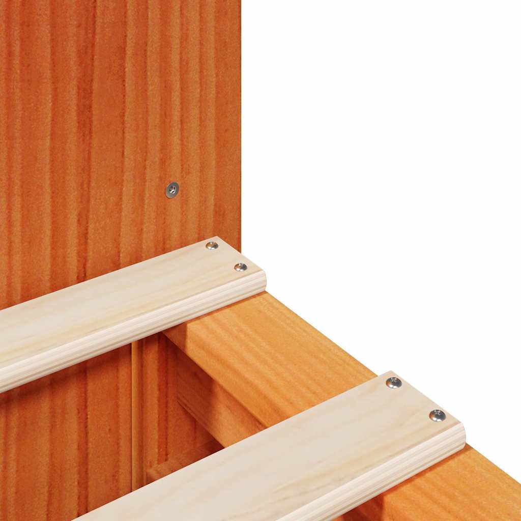 vidaXL Κρεβάτι Βιβλιοθήκη Χωρίς Στρώμα Καφέ 200x200 εκ Μασίφ Πεύκο