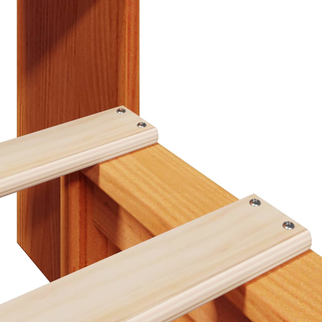 vidaXL Κρεβάτι Βιβλιοθήκη Χωρίς Στρώμα Καφέ 75x190 εκ Μασίφ Πεύκο