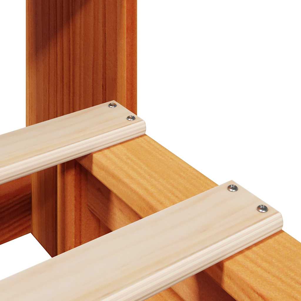 vidaXL Κρεβάτι Βιβλιοθήκη Χωρίς Στρώμα Καφέ 90x190 εκ Μασίφ Πεύκο