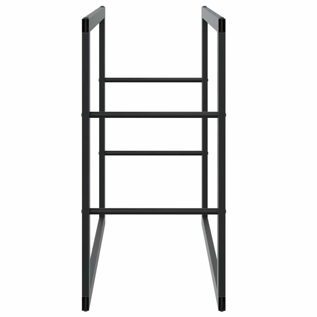vidaXL Ράφι Καυσόξυλων Μαύρο 55x30x61 εκ. Ατσάλινο