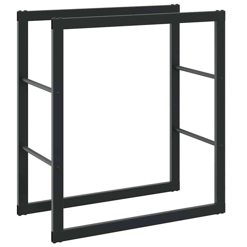vidaXL Ράφι Καυσόξυλων Μαύρο 55x30x61 εκ. Ατσάλινο