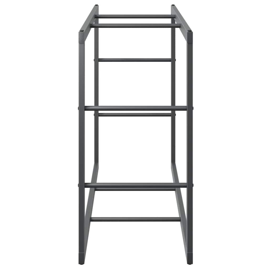 vidaXL Ράφι Καυσόξυλων Μαύρο 110x30x61 εκ. Ατσάλινο