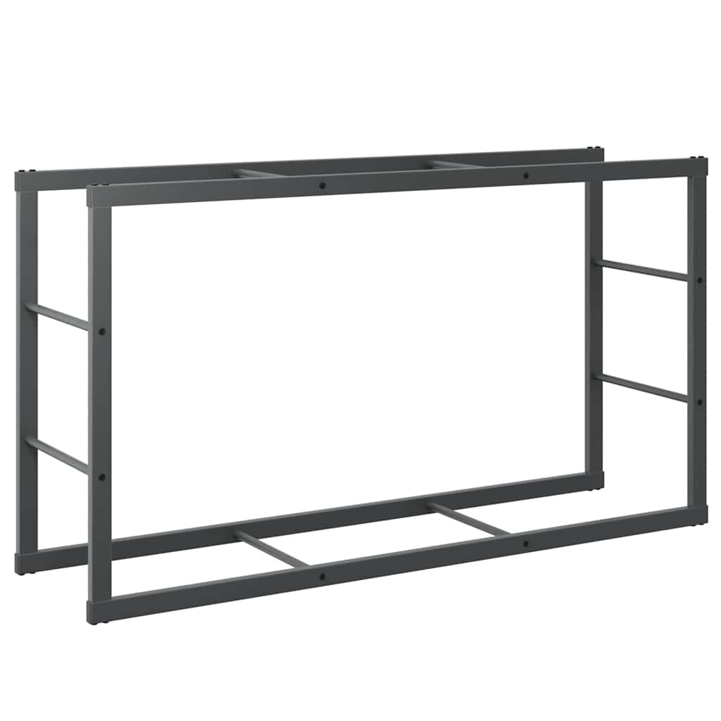 vidaXL Ράφι Καυσόξυλων Μαύρο 110x30x61 εκ. Ατσάλινο
