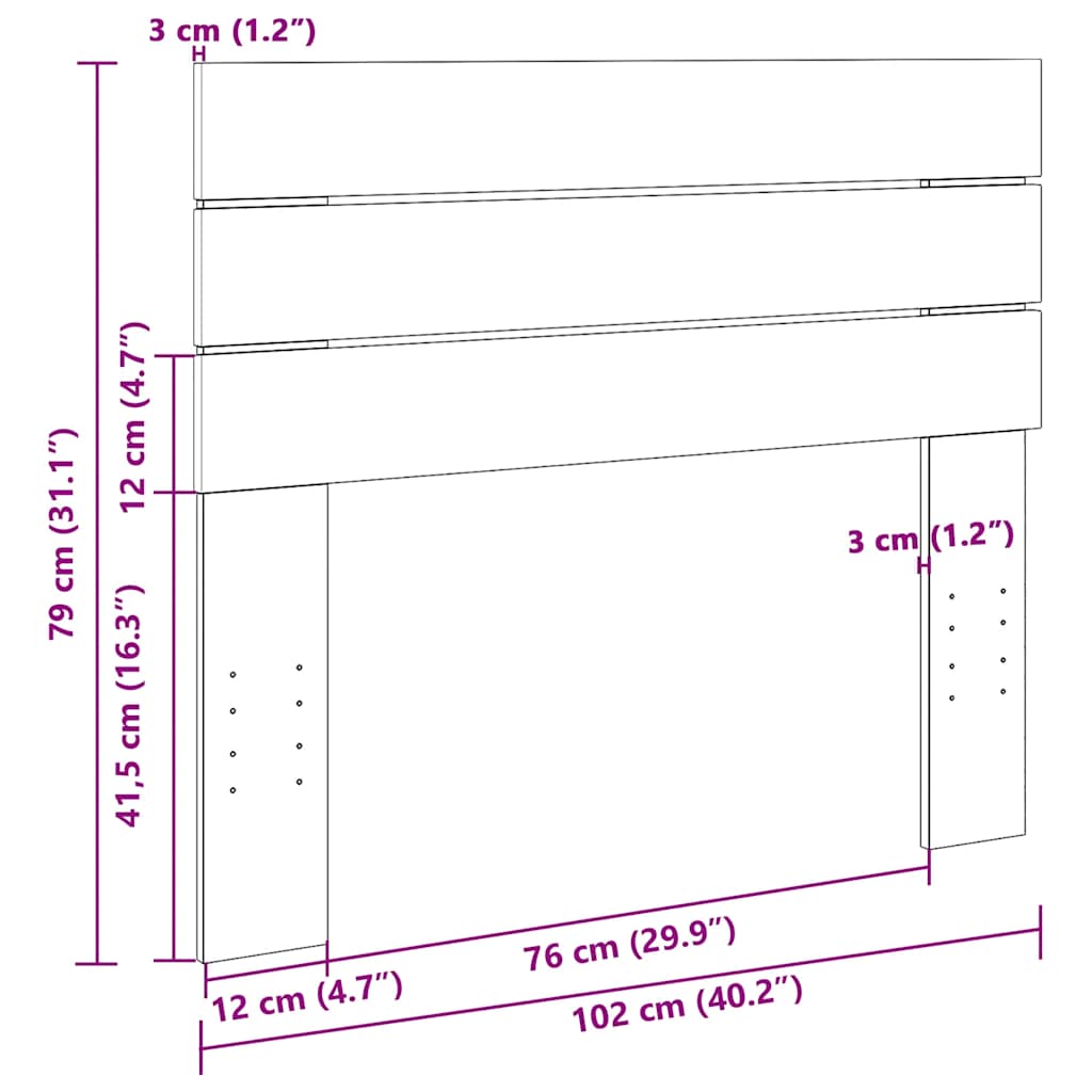 vidaXL Κεφαλάρι από Μασίφ Ξύλο Δρυς 100 εκ.