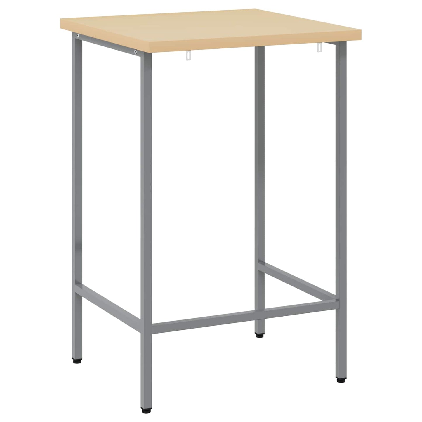 vidaXL Γωνιακό τραπέζι Γκρι 55 x 55 x 85 cm Χάλυβας και Μηχανικά Ξύλα