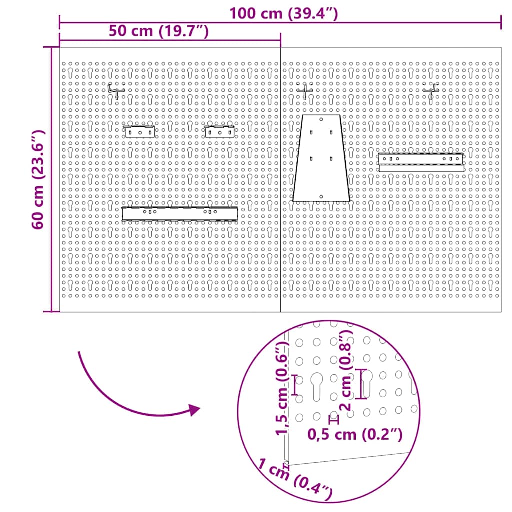 vidaXL Αποθηκευτική Παγκάκια 2 pcs Γκρι 100 x 1 x 60 εκ