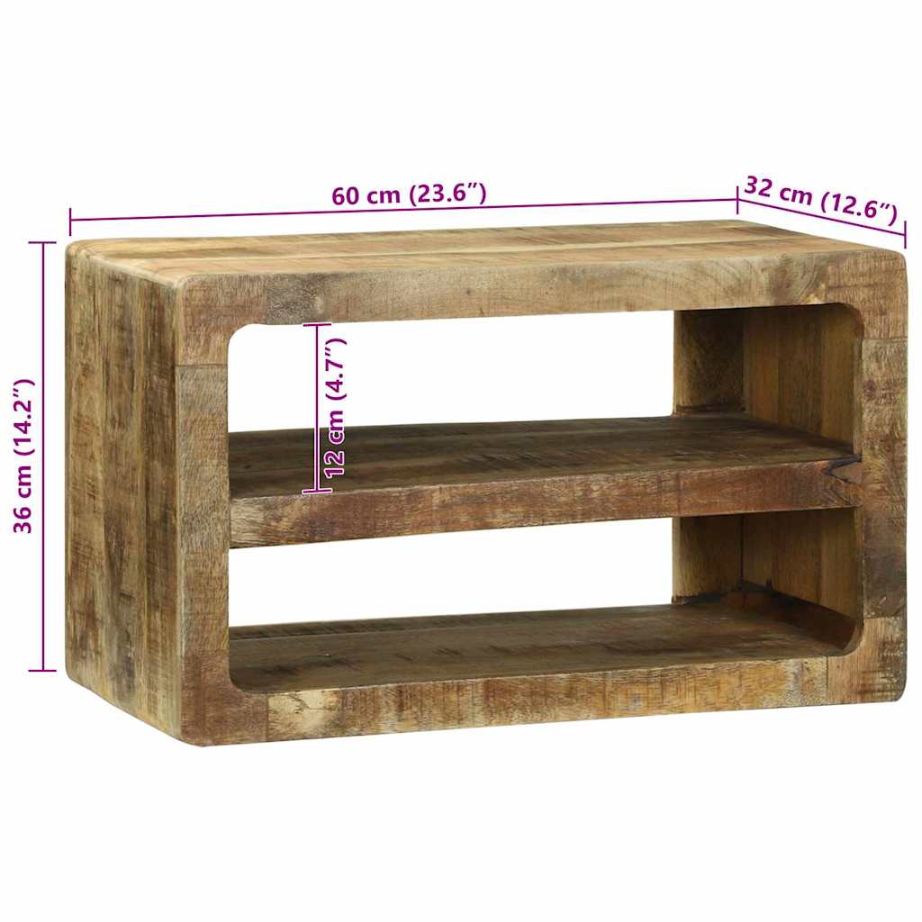 vidaXL Ντουλάπι TV με ράφι Καφέ 60 x 32 x 36 εκ. Μασίφ ξύλο μάνγκο