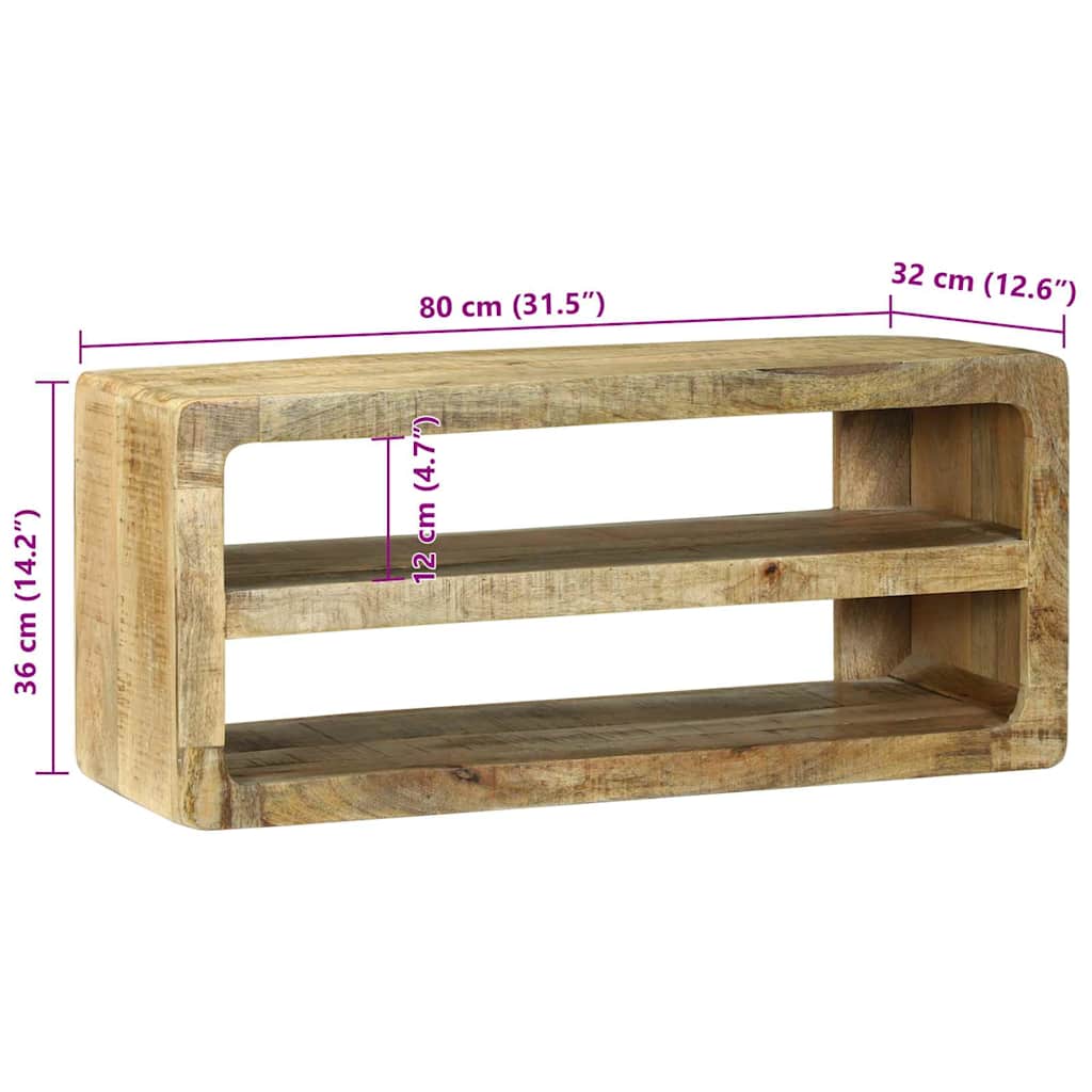 vidaXL Ντουλάπι TV με ράφι Καφέ 80 x 32 x 36 εκ. Μασίφ ξύλο μάνγκο