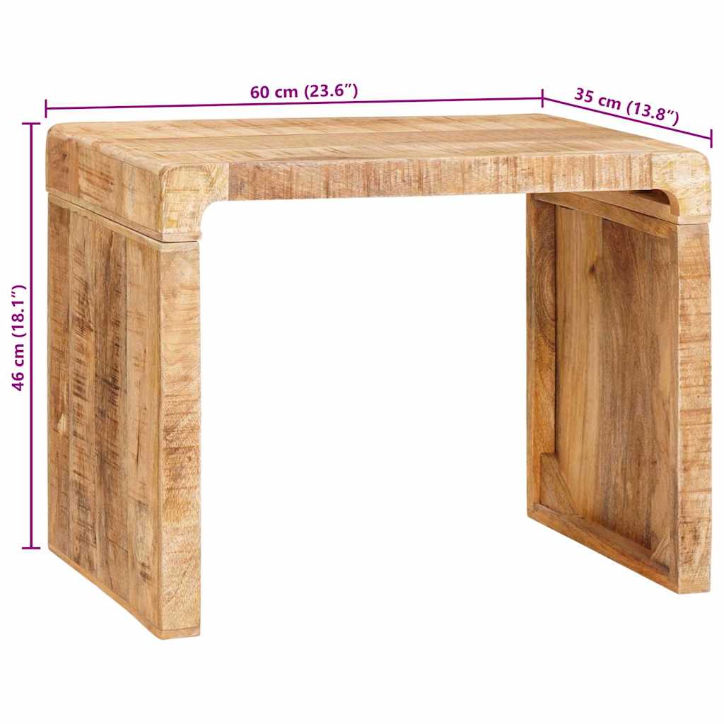 vidaXL End Table Καφέ 60 x 35 x 46 εκ. Στερεό ξύλο μάνγκο