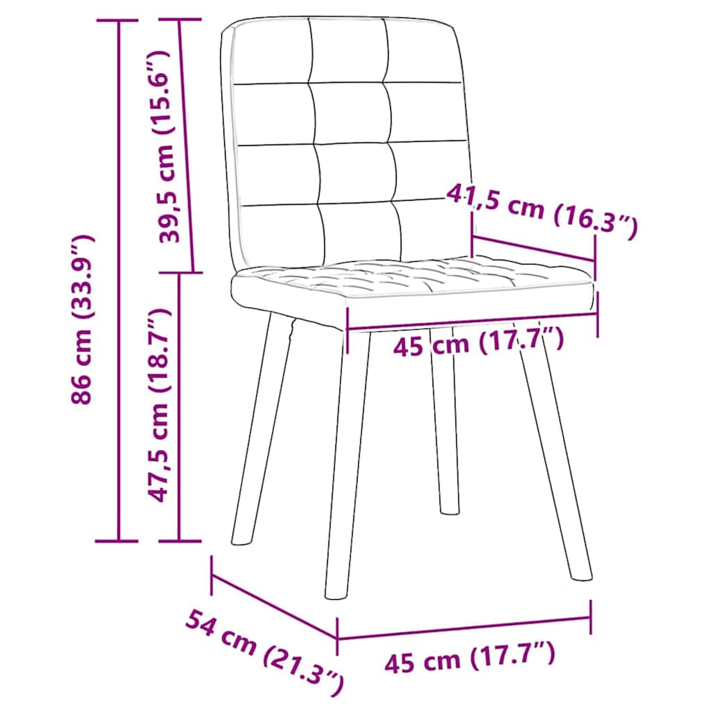 vidaXL Καρέκλες Τραπεζαρίας 2 τεμ. Μπλε Υφασμάτινες