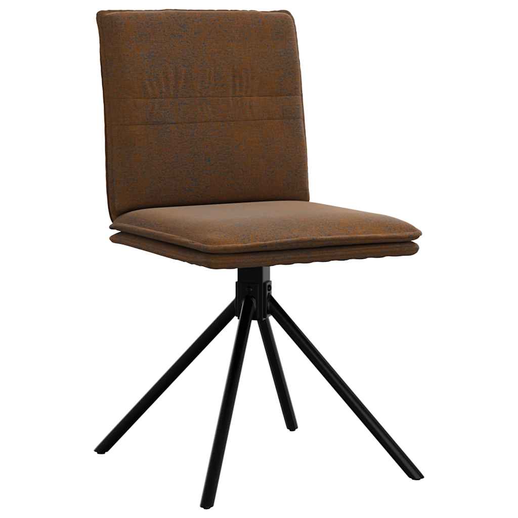 vidaXL Καρέκλα τραπεζαρίας καφέ δέρμα Faux Suede